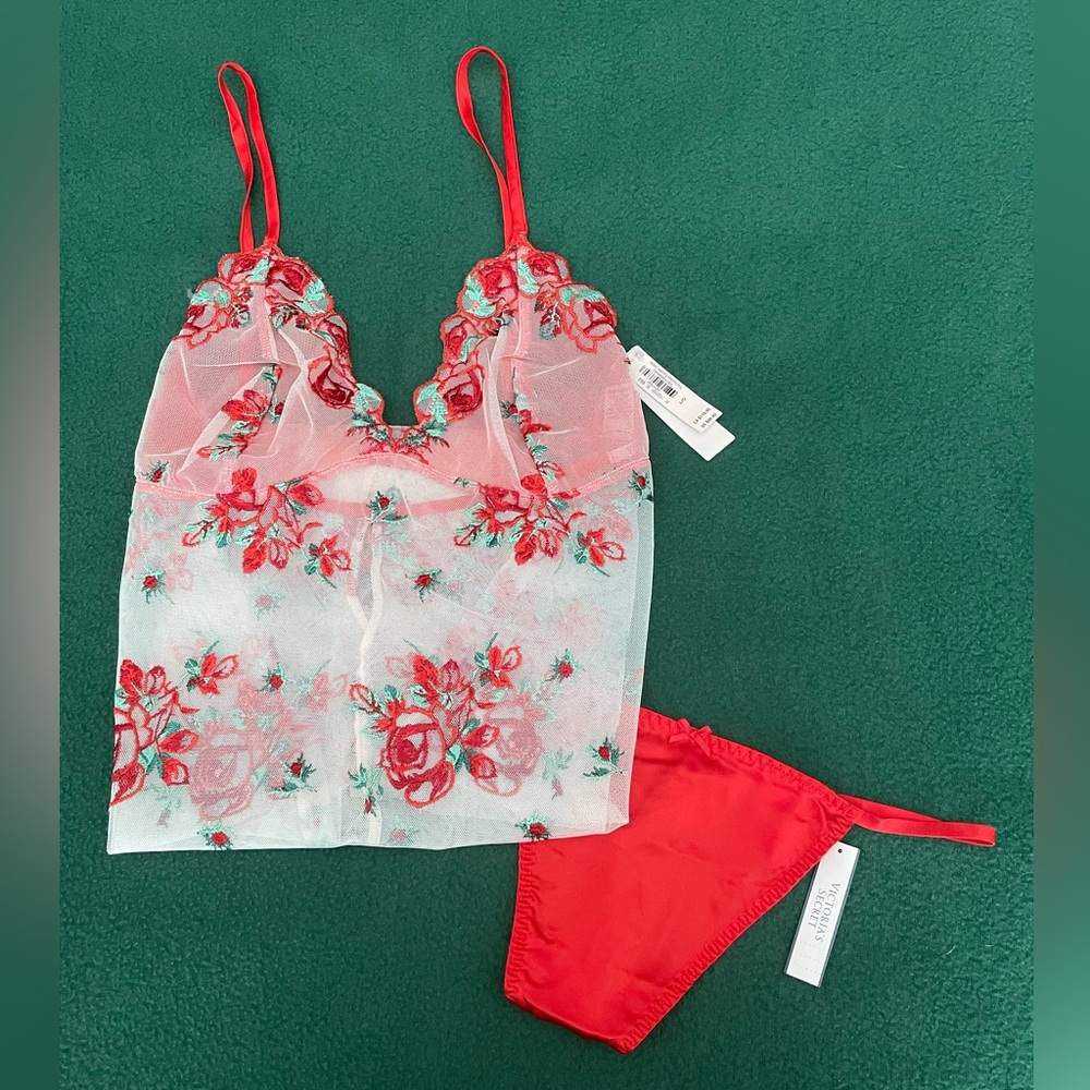 Victoria's Secret Floral Embroidery Sheer Mesh Slip - Picture 2 of 16